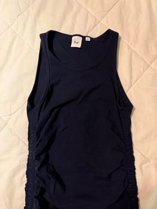 TNA Navy Side-Ruched Dress - Picture 2 of 5